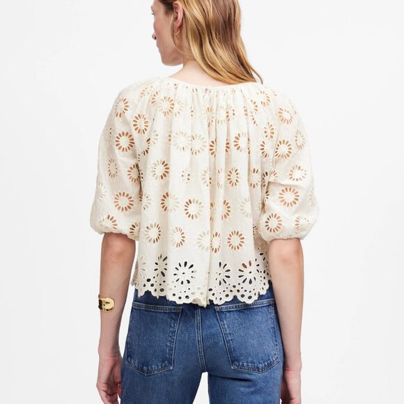 Madewell Cream Eyelet Blouse - Picture 2 of 9